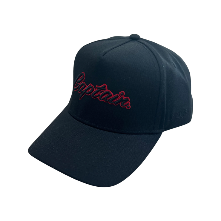 Hat - Black on Black with Red